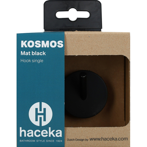 Haceka Kosmos Handdoekhaak - enkel - mat zwart SW654104