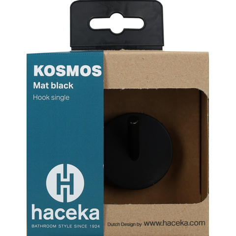 Haceka Kosmos Handdoekhaak enkel - mat zwart SW654104