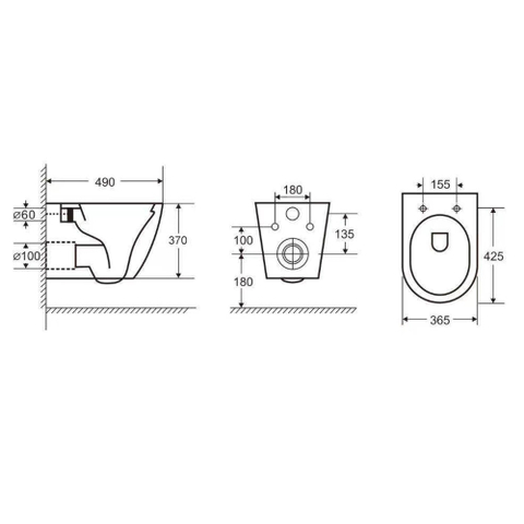 Best Design Morrano Compact Rimfree WC suspendu 49cm sans bride avec abattant WC frein de chute Blanc mat SW353550