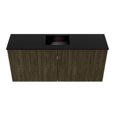 Mondiaz JOYA 90cm meuble de salle de bains - couleur Shadow - Vasque FAYE position Milieu 1 trou de robinet couleur Urban. SW1421482