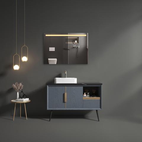 Adema Squared 2.0 Miroir salle de bains 100x70cm avec éclairage LED supérieur avec interrupteur capteur SW647633