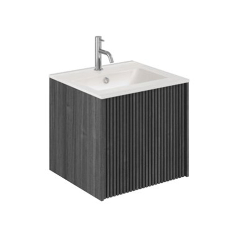 Crosswater Limit Badkamermeubelset - 50x45x45cm - 1 lade - Keramieken wastafel - steelwood/anthracite (hout) SW1126130
