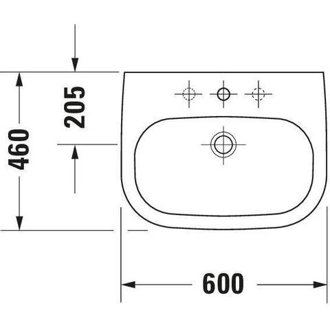 Duravit D-code Wastafel - 60x46cm - glans wit 0315102