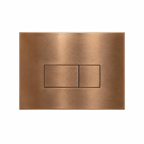 QeramiQ Dely Swirl Ensemble WC - réservoir encastré Qeramiq Flush - abattant fin - plaque de commande en métal cuivre - boutons rectangulaires - noir mat SW1578316