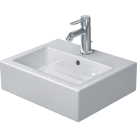 Duravit Vero Fontein - geslepen - met kraangat - met overloop - 45x35cm - met wondergliss - inclusief bevestiging - wit 0300307
