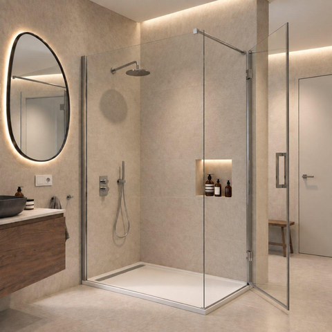 Fortifura Galeria Douchecabine - 70x160x200cm - profiel veiligheidsglas - antikalk - chroom SW1446149