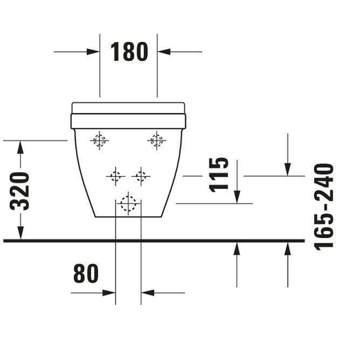 Duravit Starck 3 Wandbidet - 365x335x540mm - 1 kraangat overloop - verdekte bevestiging - glans wit 0293374