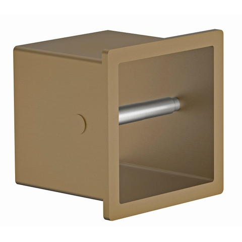 Fortifura Calvi Toiletrolhouder - inbouw - 17.3x17.3x15.3cm - PVD - geborsteld messing (goud) SW1126060