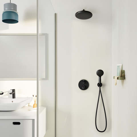 GROHE Precision set de douche encastré - 25cm - rond - douchette 2 jets - noir mat SW1126466