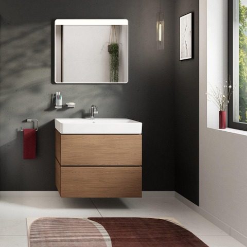 Hansgrohe Xilesa E meubelset 2la 780x470 met Xanuia wastafel 800 Cashmere Oak SW1567323