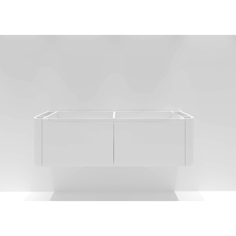 H&R meubles de salle de bains Juice Meuble sous-vasque - 140x45x40cm - coins arrondis - 2 tiroirs - poignée intégrée - blanc mat SW867598