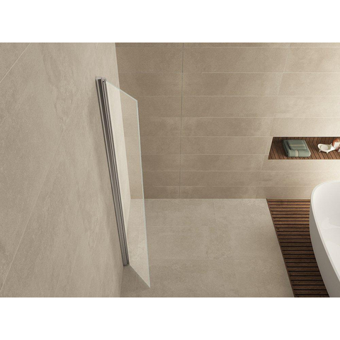 Wiesbaden Comfort Zijwand draaibaar - met muurprofiel - 40x200cm - 10mm - nano helder glas - chroom SW95475
