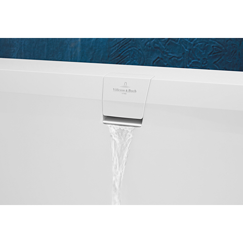 Villeroy & Boch Squaro edge 12 kunststof bad quaryl rechthoekig - vrijstaand - 180x80x45cm - inclusief paneel en afvoer /overloopcombinatie - glans wit 0942250