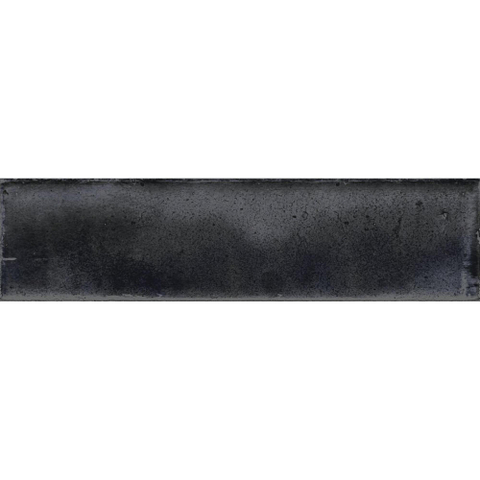 Terravito Giavelo wand- en vloertegel - 6x24.6cm - 8.4mm - Rechthoek - Overig - glans antraciet - Anthracite SW1601896