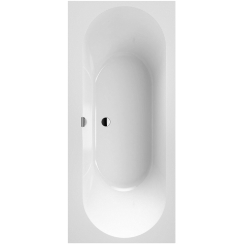 Villeroy & Boch Oberon 2.0 kunststof duobad quaryl rechthoekig - 180x80x47cm - inclusief poten en afvoer /overloopcombinatie - Stone White (mat wit) SW454171