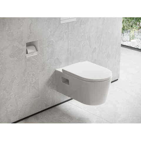 Hansgrohe XtraStoris Rock Porte-brosse WC - porte-rouleau - porte carrelable - blanc mat SW1590300