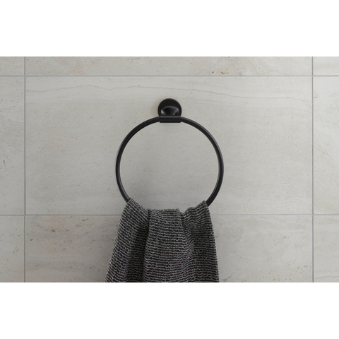 Duravit Starck T Handdoekring - diameter 21cm - mat zwart SW297099
