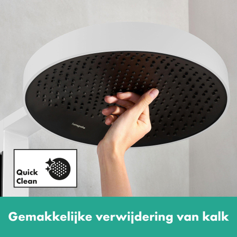 Hansgrohe RainFinity opbouw regendoucheset – thermostatisch – Ø36 cm hoofddouche – 2-standen handdouche – mat wit SW918188
