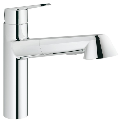 GROHE Eurodisc Cosmopolitan Mitigeur de cuisine - bas - bec extractible - chromé 0430422