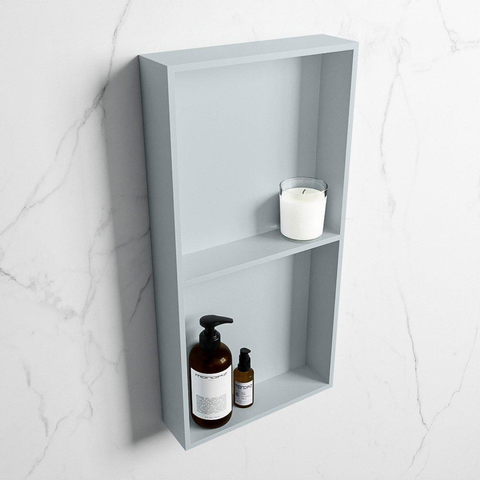 Mondiaz Easy nis 29.5x59.5x8cm voor Inbouw/opbouw 2 open vakken Solid surface Clay/Clay SW643747