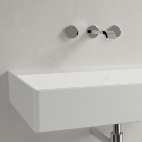 Villeroy & Boch memento 2.0 wastafel onderzijde - geslepen - 80x47cm - zonder overloop - zonder kraangat CeramicPlus - White Alpine (glans wit) SW336027