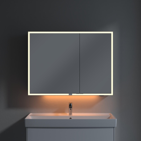 Villeroy & Boch My View Now My view spiegelkast - 100x75cm - 2 deuren - 3 contactdoos LED - zilver SW641573