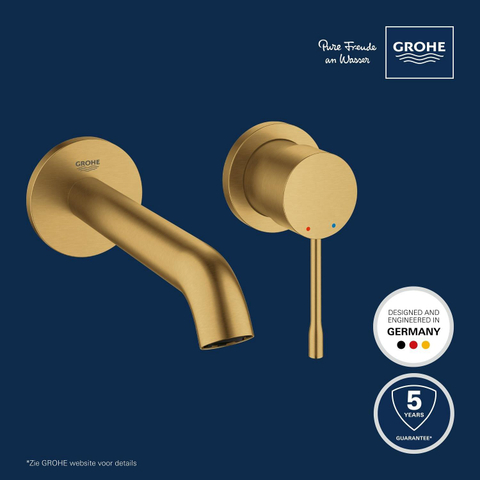 Grohe Essence New Wastafelkraan Inbouw - uitloop 18.3cm - M-size - brushed cool sunrise (goud) SW97511