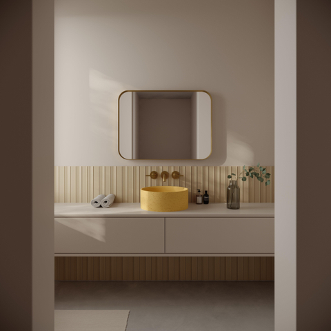 Ideavit Idea.deep vrijstaande wastafel - 39x15cm - rond - incl. pop-up afvoer - beton D5 SW1237677