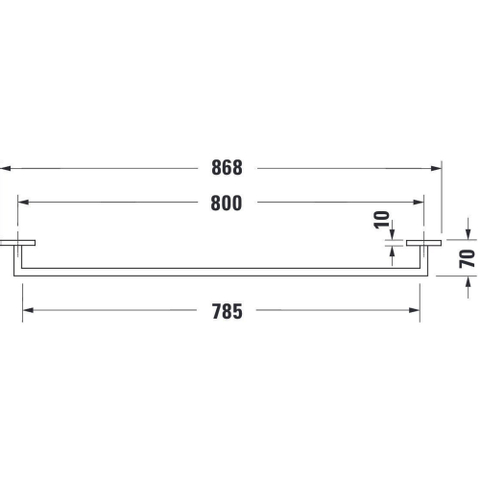 Duravit Karree Handdoekhouder - 80cm - hoogglans chroom SW55125