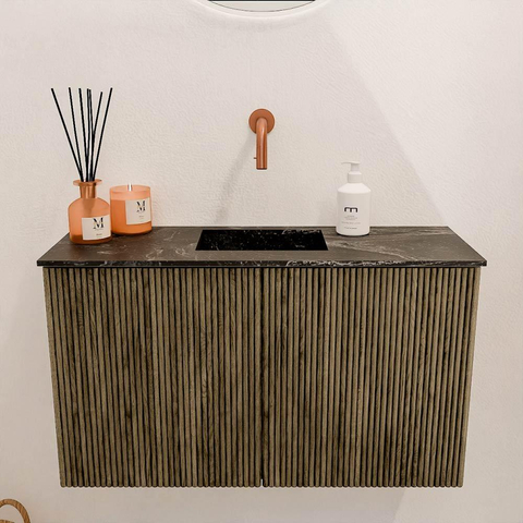 Mondiaz JOYA-DLUX Meuble de toilette 70cm - couleur Dusk - Vasque FAYE position Milieu Sans trou de robinet couleur Lava SW1423240