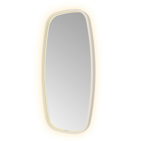 Hotbath &MORE Spiegel in aluminium frame / contour - 40x80cm - inclusief direct & indirect LED - spiegelverwarming - color changing - dimbaar - dottless - met afstandsbediening - geborsteld RVS 316 SW1246847