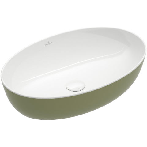 Villeroy & Boch Artis opzetwastafel - 61x41cm - zonder kraangat - zonder overloop - Sage Green (glans groen) SW644081