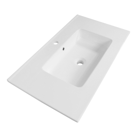 Saniclass Pisa Lavabo pour meuble 80cm 1 trou pour robinetterie céramique Blanc SW6699