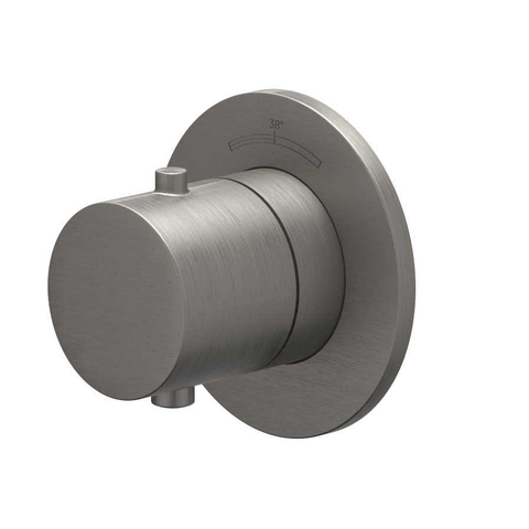 IVY Bond Partie apparente - pour mitigeur thermostatique encastré - Symmetry - rosace ronde - Métal noir brossé PVD SW1031028