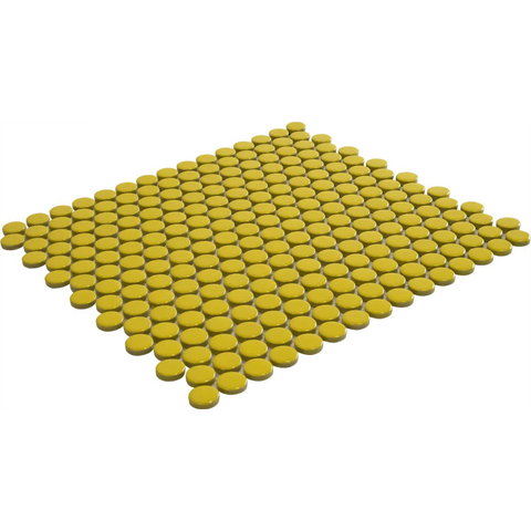 La Mosaic Factory Venice carreau mosaïque - 31,5x29,4cm - carrelage mural - Rond - Porcelaine Jaune brillant SW62304