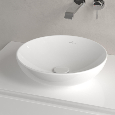 Villeroy & Boch Loop & Friends opzetwastafel - 42cm rond - zonder overloop - White Alpine (glans wit) SW644075