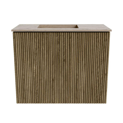Mondiaz JOYA-DLUX 50cm toiletmeubel - kleur Dusk - Wastafel FAYE positie Links Zonder kraangat kleur Arena. SW1425726