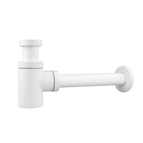 QeramiQ Fuente Ensemble de Lavabo - 40x21.5x12cm - gauche - strié - demi-rond - 1 trou de robinet - céramique - ensemble de robinet blanc mat - bouchon de vidange - siphon abaissé - noir mat SW1233010