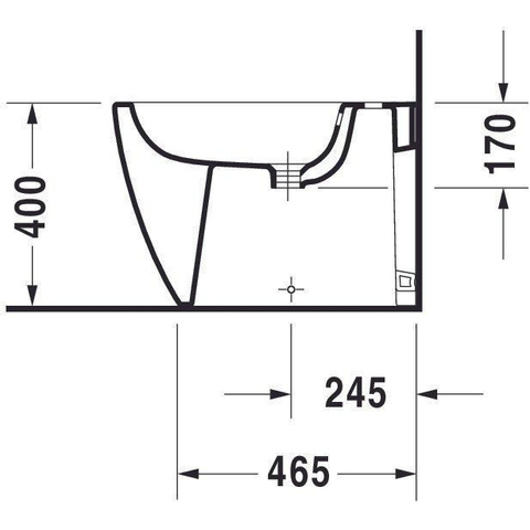 Duravit ME by Starck Bidet sur pied 37x60cm avec trou de robinet et trop-plein blanc 0300876