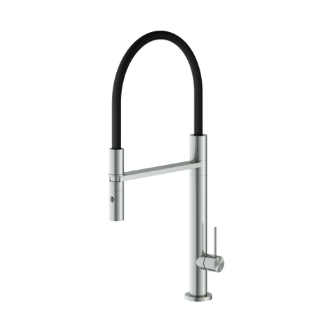 Hotbath Fellow Keukenmengkraan - 52.5x21cm pull down en 2 standen handdouche - staal geborsteld (RVS) SW69025