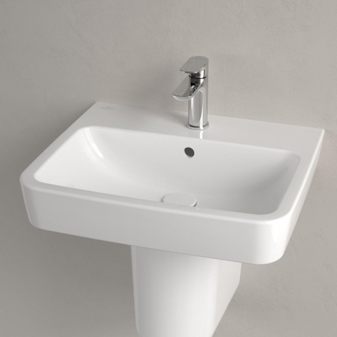 Villeroy & Boch O.novo wastafel - 55x46cm - met overloop - 1 kraangat - White Alpine (glans wit) SW448415