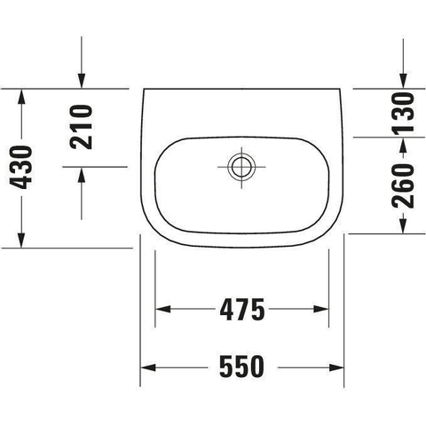 Duravit D Code Med wastafel 55x43cm zonder kraangat zonder overloop wit 0295818