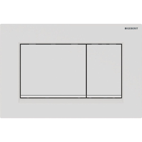 Geberit Sigma20 bedieningsplaat - 2-toets spoeling - rechthoekige knoppen - matwit easy-to-clean/wit - dualflush - mat wit SW420189