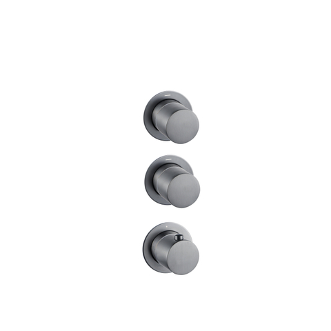 Fortifura Calvi Nebbio - inbouwkraan thermostaatkraan - 2 functies - niet uitbreidbaar - Geborsteld Gunmetal PVD - licht beschadigd-OUTLETSTORE STORE44135