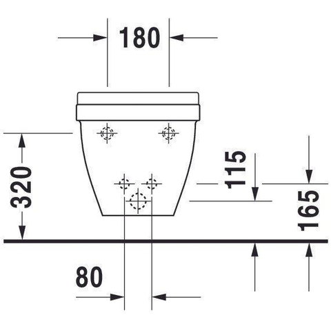 Duravit Starck 3 Wandbidet - 365x335x540mm - 1 kraangat overloop - verdekte bevestiging - glans wit 0293374