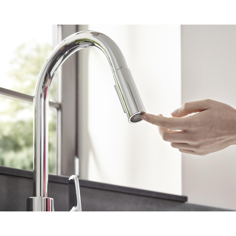 Hansgrohe Focus m41 Eengreeps keukenmengkraan - 240 - ecosmart - met uittrekbare vuistdouche - 2 straalsoorten - hoogglans chroom SW529003