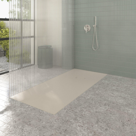 Villeroy & Boch Ecora douchebak - 180x80x4.5cm - afvoer korte zijde - almond (beige) SW1558969