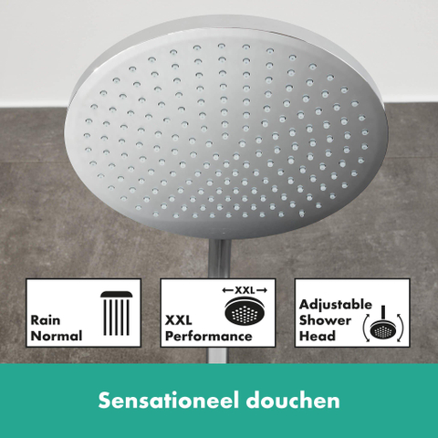 Hansgrohe Crometta s 240 Regendouche - opbouw - ronde hoofddouche - met douchegarnituur - ecosmart - hoogglans chroom SW73212