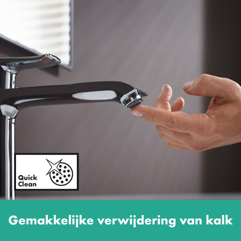 Hansgrohe Metris 1 greeps wastafelkraan - 260 met trekwaste - hoogglans chroom 0450908