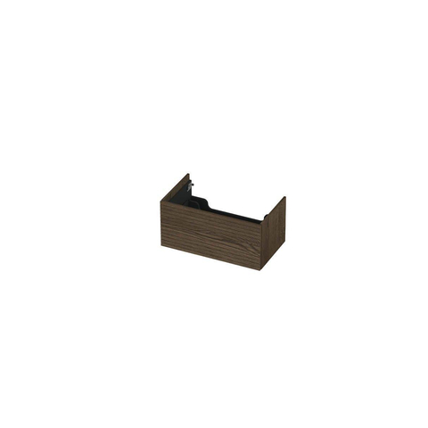 INK Wastafelonderkast - 80x45x37.6cm - 1 lade - push to open - horizontaal gefreesd Eiken - Charcoal SW693368